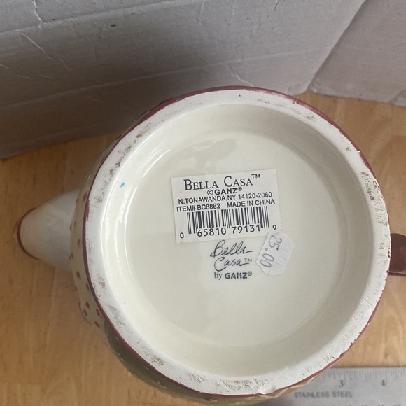 Bella Casa by Ganz ceramic apple tree teapot. About 7 in tall. NWT - Picture 8 of 8